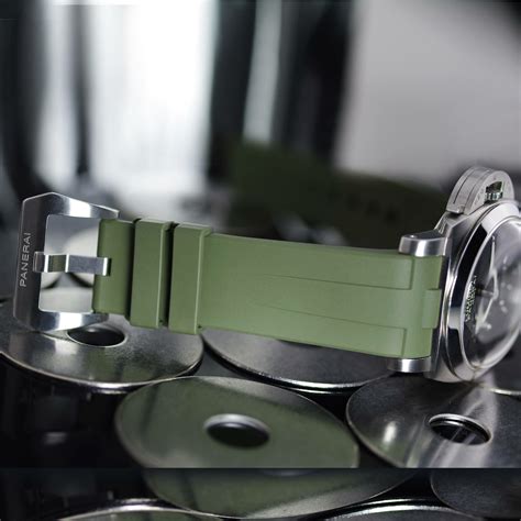 panerai rubber strap green|rubber strap for panerai 44mm.